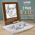 U.S. Art Supply 9”x12 Premium Heavy-Weight Paper Spiral Bound Sketch Book: 90 - Image 2