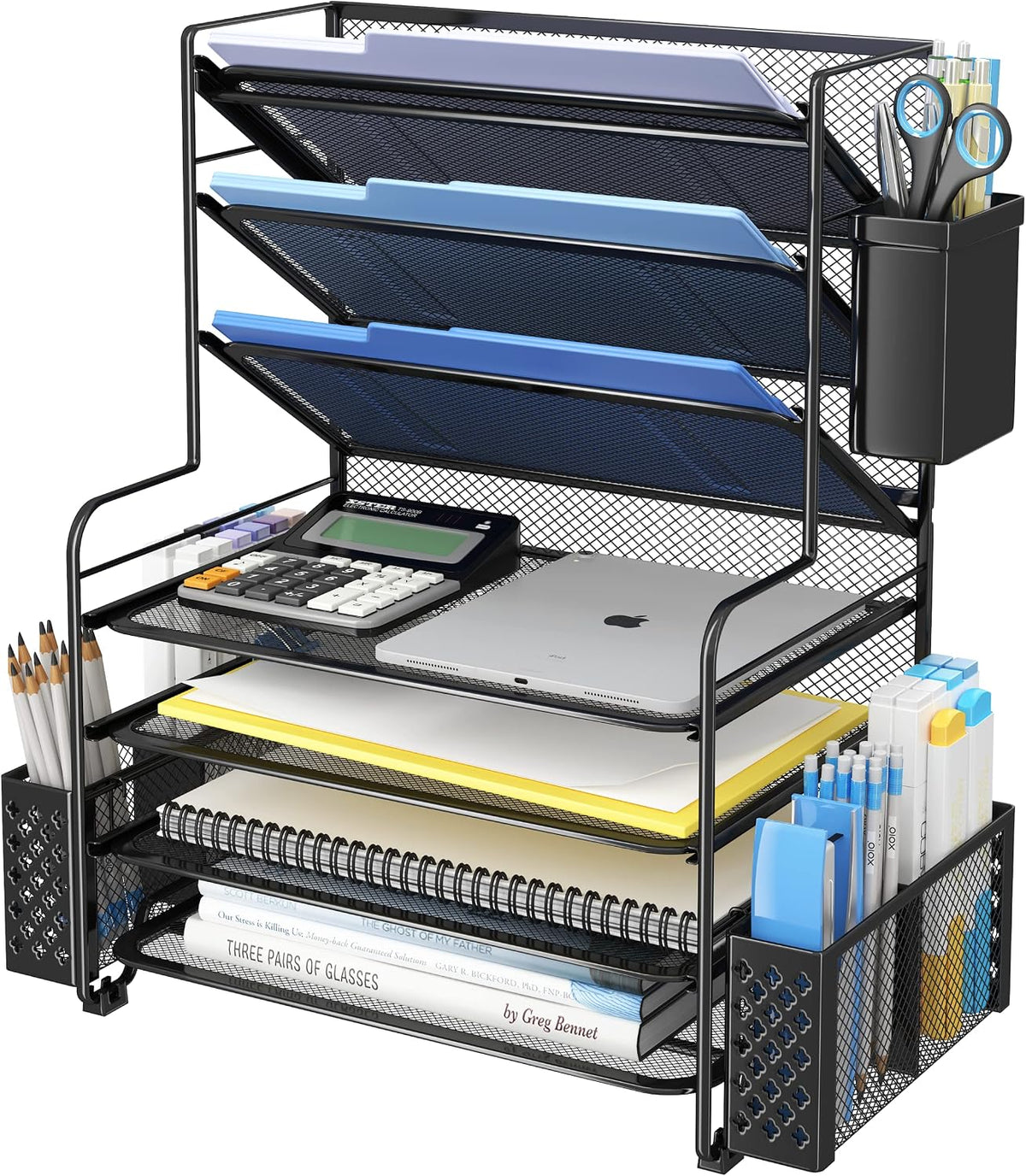 simple trending 7 tier desk file organizer, letter, main product view