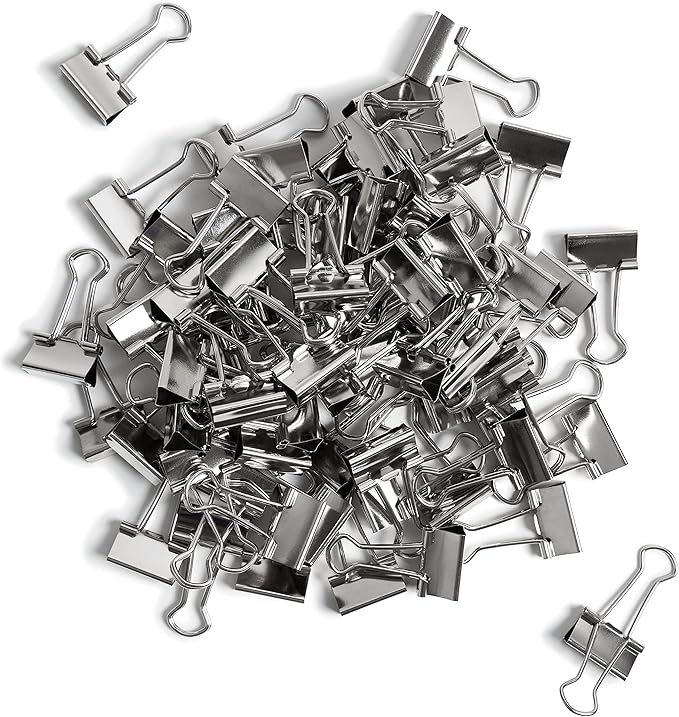 U Brands Small Binder Clips, Metallic Silver, Office Organization Supplies - Image 2