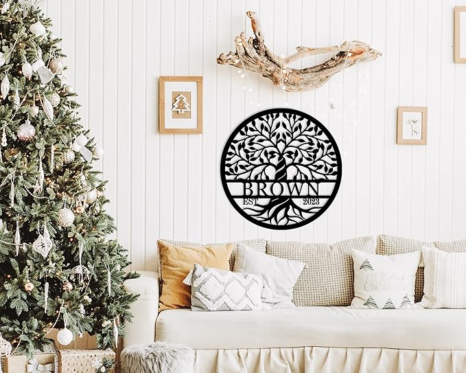Personalized Tree of Life Metal Wall Sign, Custom Tree of Life Wall Art - Image 2