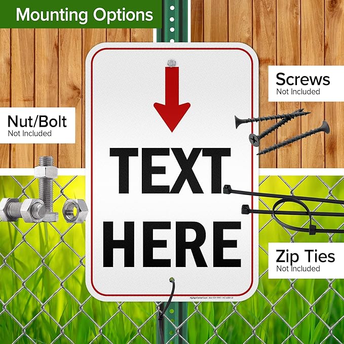 Custom Arrow, Custom Directional Sign, Arrow Down Sign, 12x18 Inches, 3M EGP - Image 5