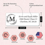 Personalized Return Address Labels Simple - Set of 240 Elegant Custom Mailing Labels for Envelopes, Self Adhesive Flat Sheet Rectangle Personalized Name Stickers (White)