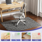 Delamu Office Chair Mat for Hardwood Floor, Non-Slip PVC Woven Computer Desk Chair Mat, 45"×53" Heavy Duty Hard Floor Protector for Rolling Chairs, Black & White, Not for Carpet