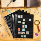 5 Sheets 10 Pages Postage Stamp Album Pages, 7 Pockets 7.7x 1.35in Stamp - Image 6
