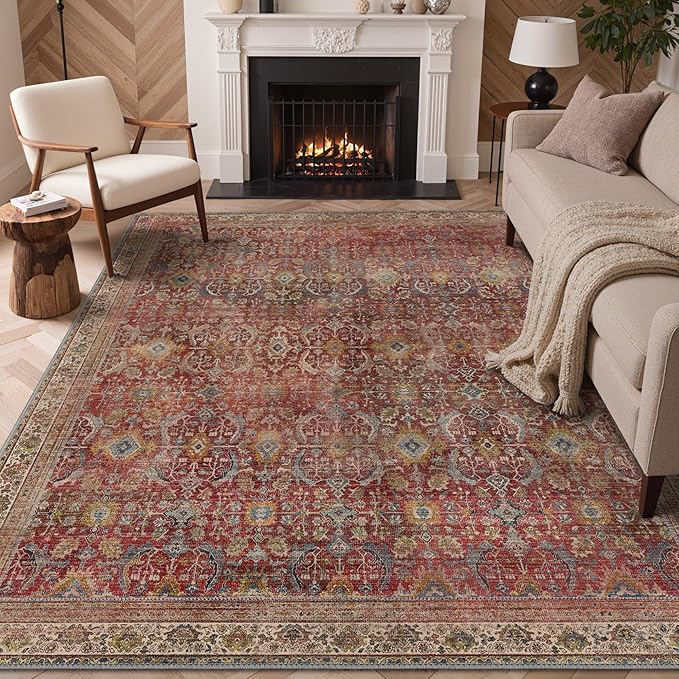 GENIMO 6x9 Area Rugs for Living Room, Machine Washable Non Slip Vintage Rugs - Image 2