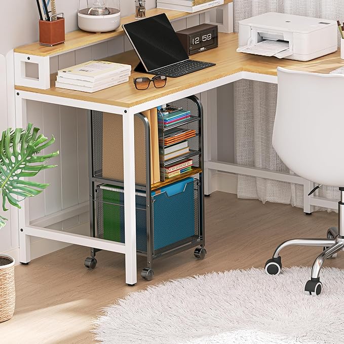 5-Tier Rolling File Cart Under Desk - Image 8