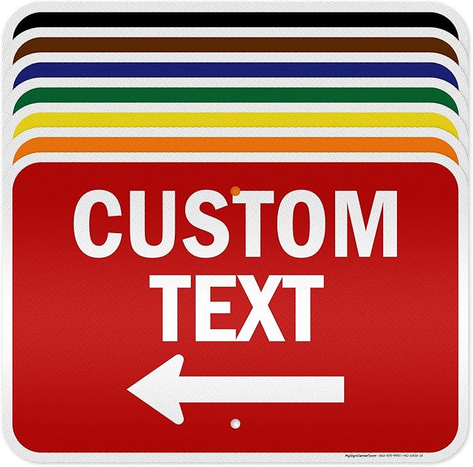 Custom Arrow, Custom Directional Sign, Left Arrow, 12x18 Inches, 3M EGP by MySignCenter