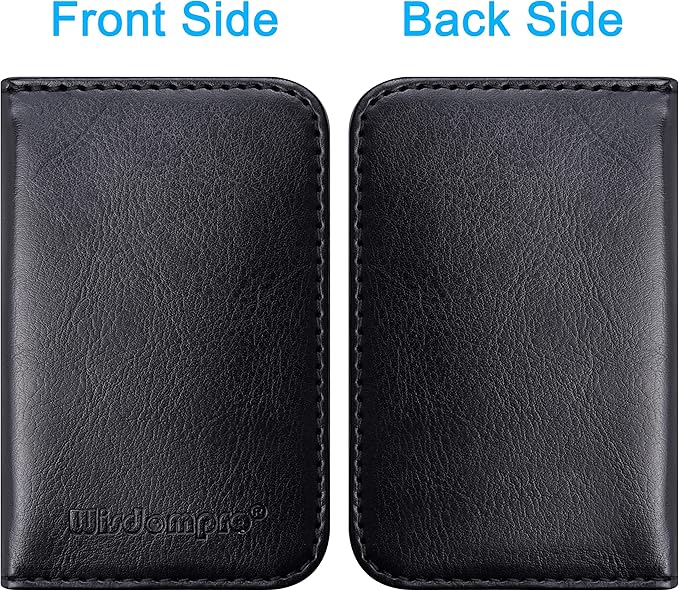 Wisdompro Business Card Holder, 2-Sided PU Leather Folio Name Card Holder - Image 6