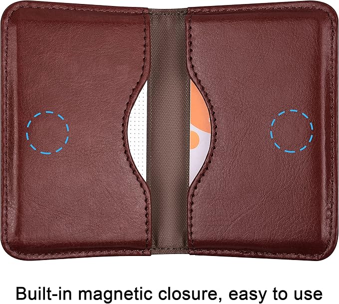Wisdompro Business Card Holder, 2-Sided PU Leather Folio Name Card Holder - Image 3