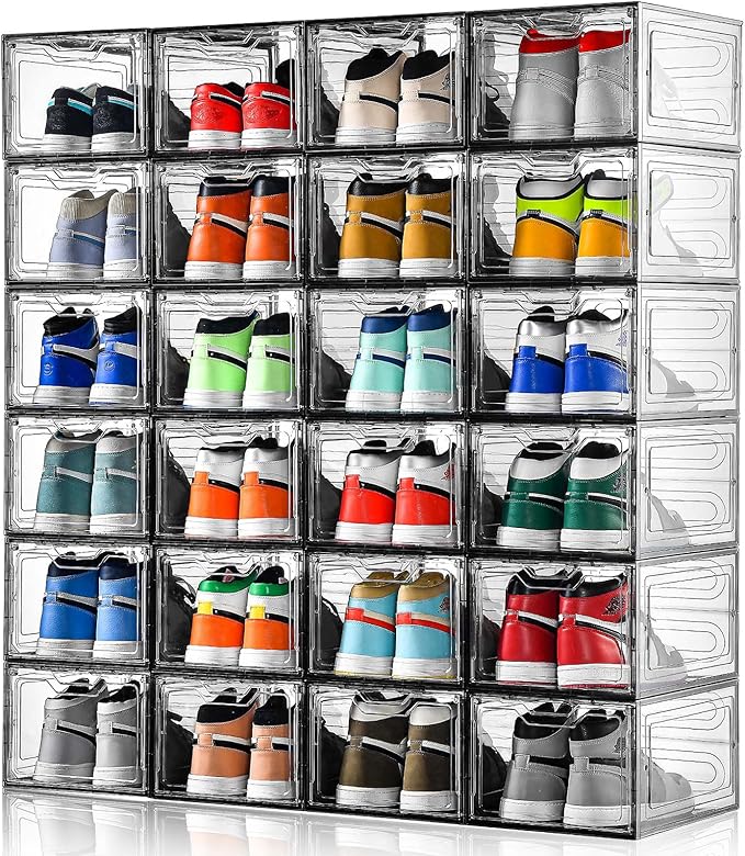 12 Pack Shoe Boxes Shoes Organizer, Shoe Storage Organizer Boxes - Image 6