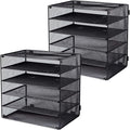 EASEPRES 5 Slot Mesh Desk Organizer Tray, File Paper Letter Folder Holder by EASEPRES