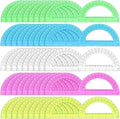 100 Pieces Protractors Bulk Plastic 180 Degrees 6 Inch Translucent Protractors by Unknown