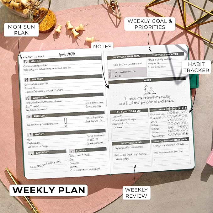 Clever Fox Planner – Undated Weekly & Monthly Planner - Image 3
