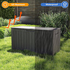 Yardgrace 100 Gallon Outdoor Storage Box Waterproof, Resin Deck Boxes - Image 2