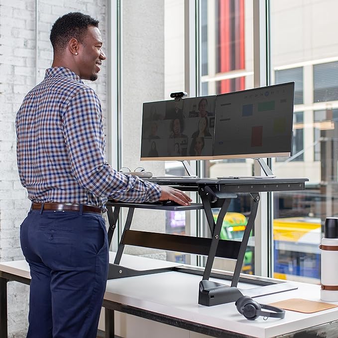 Ergotron – WorkFit-TL Standing Desk Converter, Dual Monitor Sit Stand Desk Riser - Image 5