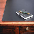 Black Leather 24" x 19" Desk Mat Without Rails - Image 6