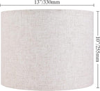 GO&SO Natural Linen Medium Drum Lamp Shades 13" Top x 13" Bottom x 10" High - Image 2