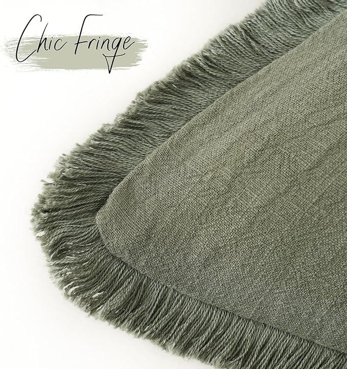 Foindtower Set of 2 Decorative Linen Fringe Throw Pillow Covers Cozy Farmhouse - Image 3