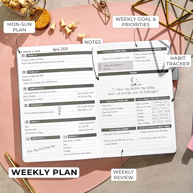 Clever Fox Planner – Undated Weekly & Monthly Planner - Image 3