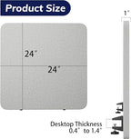 KERRAM Desk Privacy Panel 24 x 24 Inch, Sound Absorbing & Proof Desk Divider - Image 6