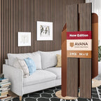 Avana Acoustic Wood Wall Panels – 94.4 X 12.6 Inch Walnut Acoustic Panels 2 PCs by AvanaHome