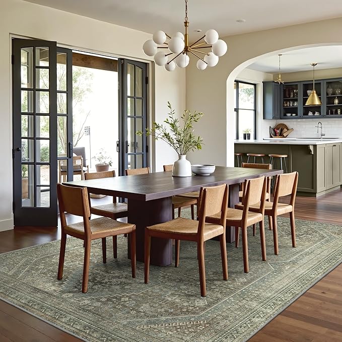 GENIMO 8x10 Area Rugs for Living Room, Machine Washable Non Slip Rugs, Low Pile - Image 2
