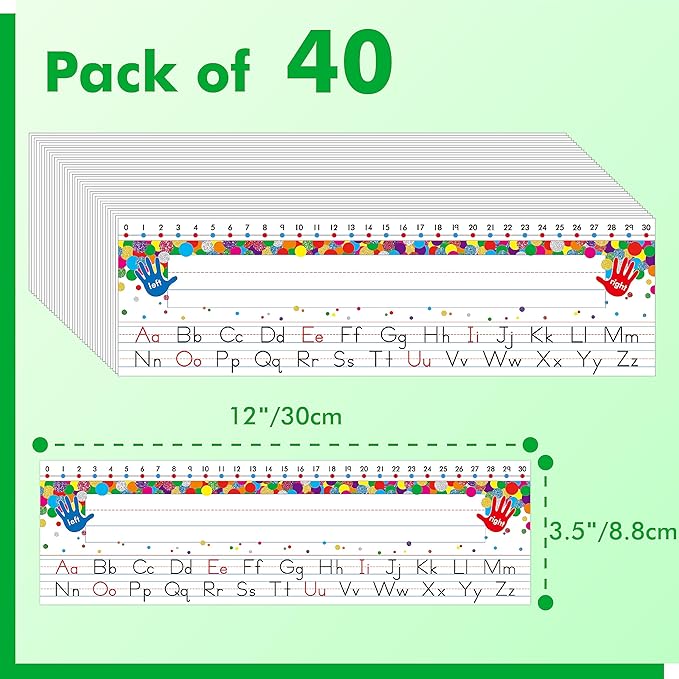 40 PCS Desk Nameplates, Waterproof Confetti Desk Name Tags - Image 2
