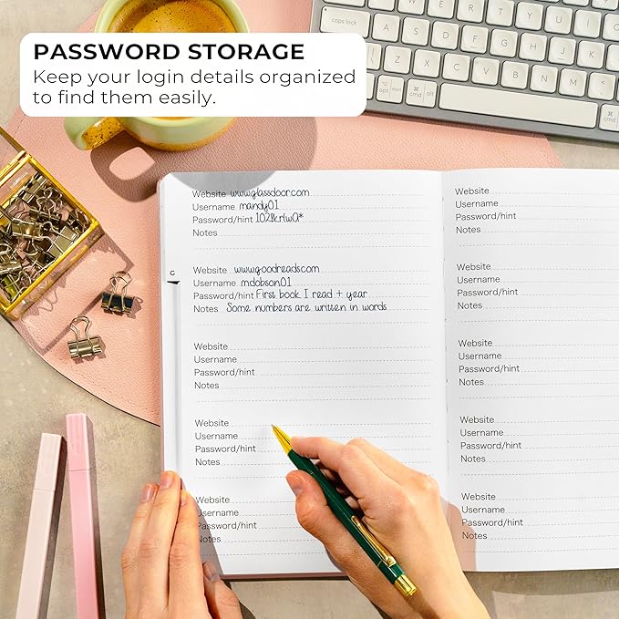 Clever Fox Password Book with alphabetical tabs. Internet Address Organizer - Image 3