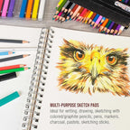 U.S. Art Supply 9"x12" Sketch Book Pad, 2 Pack, 60lb Spiral Bound - Image 5