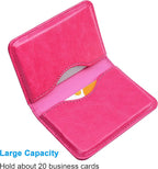 Wisdompro Business Card Holder, 2-Sided PU Leather Folio Name Card Holder - Image 2
