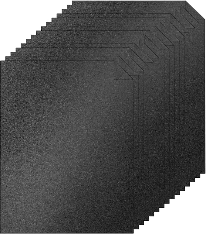 Silunkia 100 Sheets Black Shimmer Cardstock 8.5 x 11 Crafts Paper, 75lb Thick by Silunkia