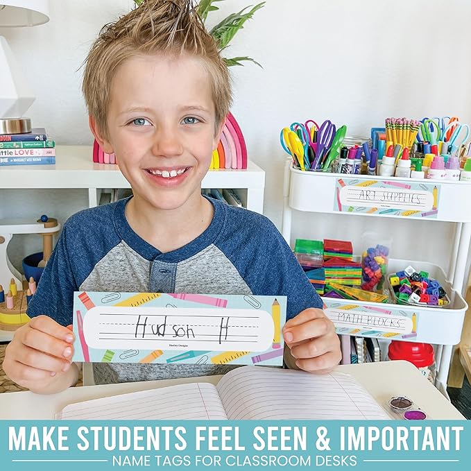 Desk Name Tags for Classroom -25 Student Name Plates for Classroom Kindergarten - Image 2