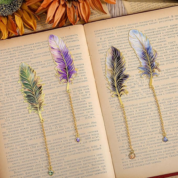 Feather-Shaped Metal Bookmarks - Image 3