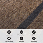 rugshop border jute-style indoor outdoor runner rug dark, front angle view