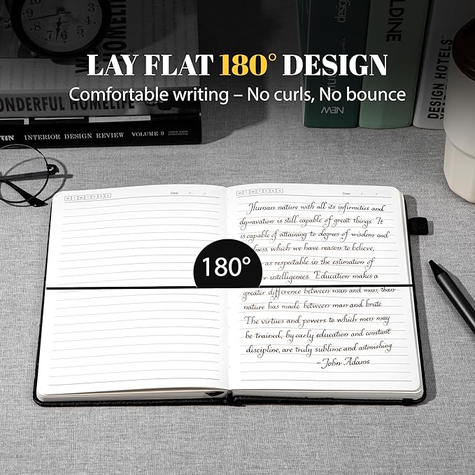 CAGIE Lined Journal for Men Women, Tree Growth Ring Leather Bound Journal - Image 3