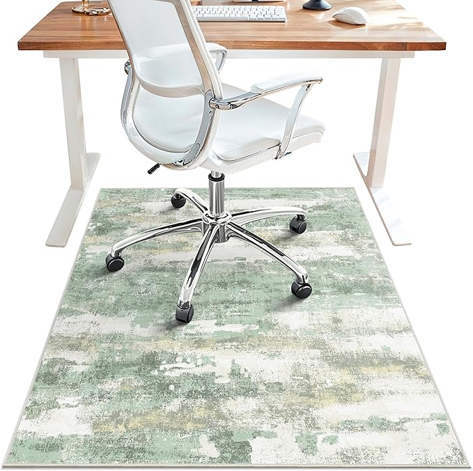 Office Chair Mat for Hardwood Tile Floor, Abstract 48"X 60" Desk Mats for by BESBLEE