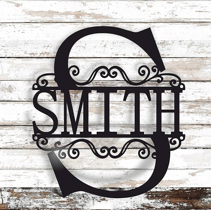 Personalized Metal Name Signs, Split Letter Monogram Wall Decor, Custom Last - Image 2