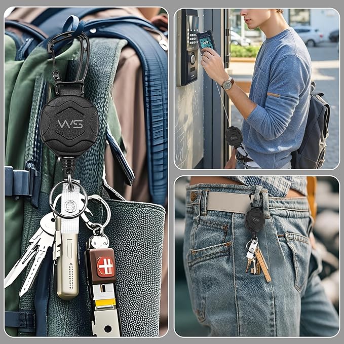 WSJSKMWQ 2-Pack Retractable Keychain, Heavy Duty Badge Reel - Image 8