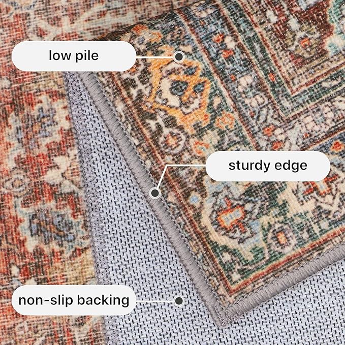 GENIMO 2x10 Runner Rugs for Hallway, Machine Washable Non Slip Vintage Rugs - Image 5