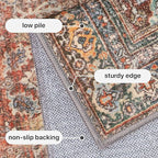 GENIMO 6x9 Area Rugs for Living Room, Machine Washable Non Slip Vintage Rugs - Image 6