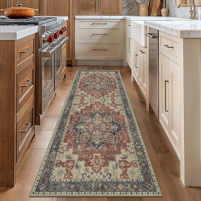 GENIMO 2x8 Runner Rugs for Hallway, Machine Washable Non Slip Vintage Rugs - Image 8
