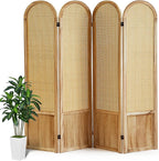 Asnefeli Room Divider 4 Panel, Folding Privacy Screen, Foldable Wood Divider by AsNefeli