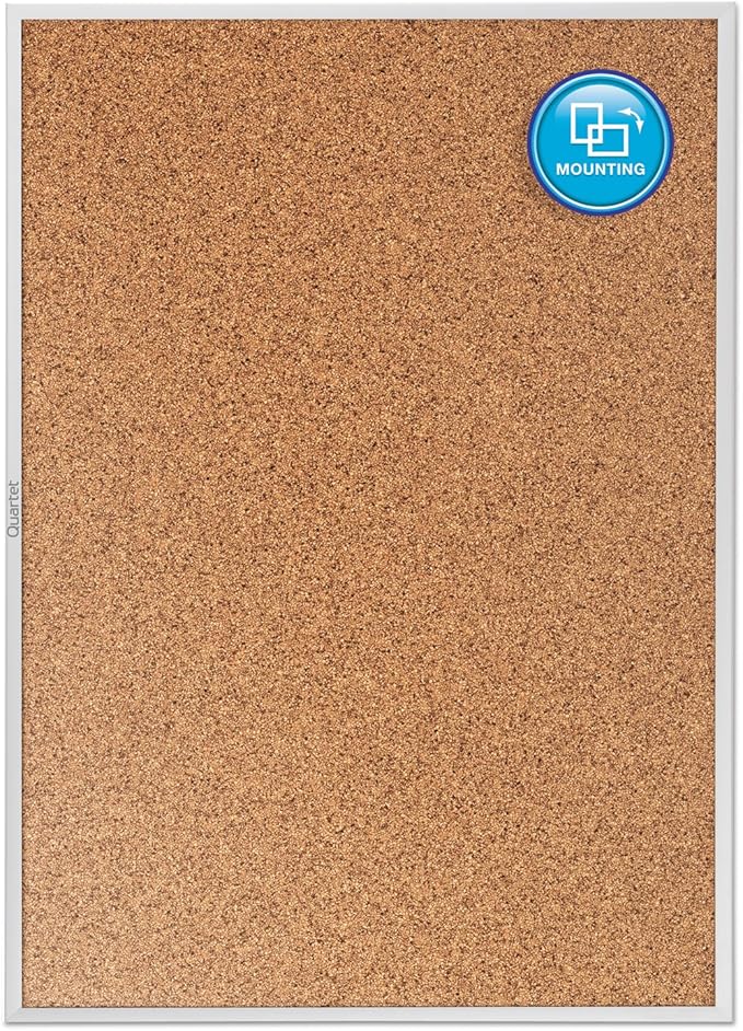 Quartet Cork Board, Bulletin Board, Aluminum Frame - Image 5