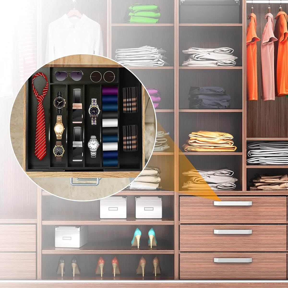 Bellsal Black Silverware Organizer Kitchen Drawer Organizer Expandable Bamboo...