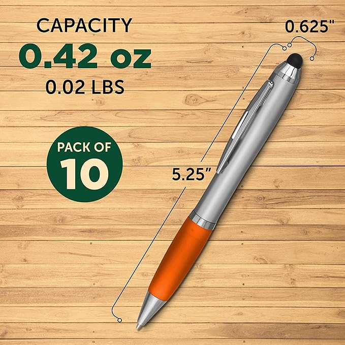 DISCOUNT PROMOS Stylus Ballpoint Pens Set of 10, Bulk Pack - Image 5