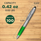 DISCOUNT PROMOS Custom Stylus Ballpoint Pens Set of 100, Personalized Bulk Pack - Image 5