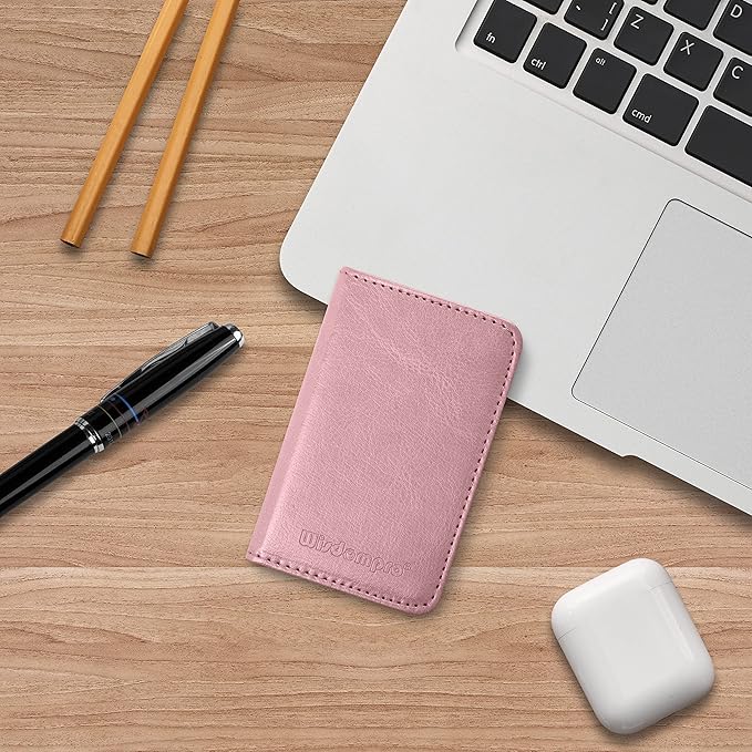 Wisdompro Business Card Holder, 2-Sided PU Leather Folio Name Card Holder - Image 7