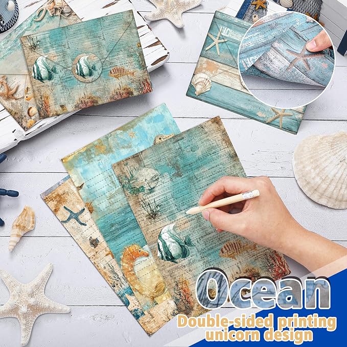 TaoBary 160 Pcs Stationery Paper Set 50 Double Sided Stationery Papers - Image 3