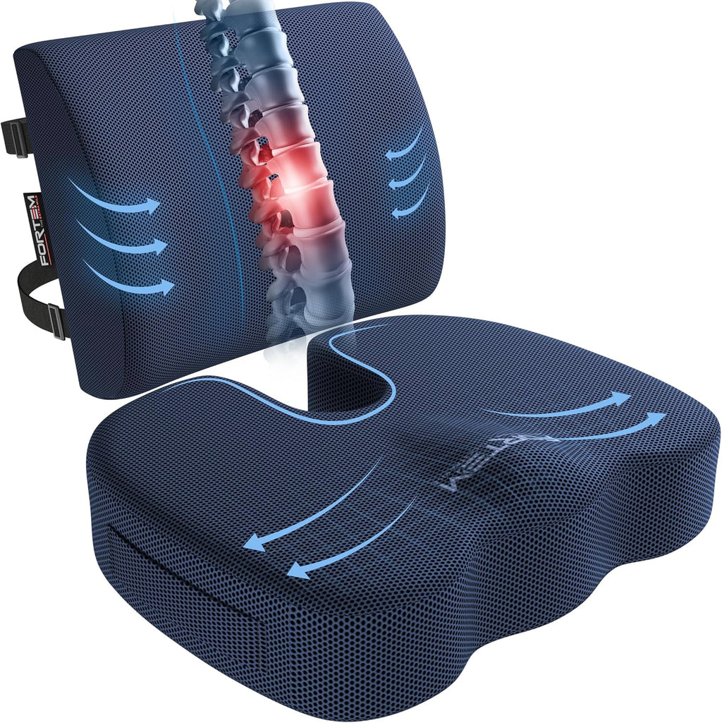 FORTEM Seat Cushion, Office Chair Cushion, Lumbar Support Pillow