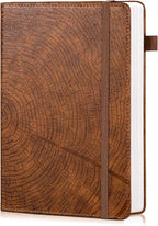 CAGIE Lined Journal for Men Women, Tree Growth Ring Leather Bound Journal by CAGIE